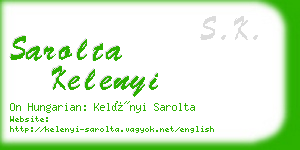 sarolta kelenyi business card